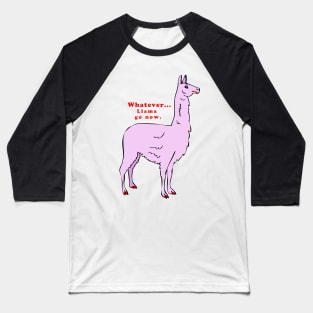 Llama Go Now Baseball T-Shirt